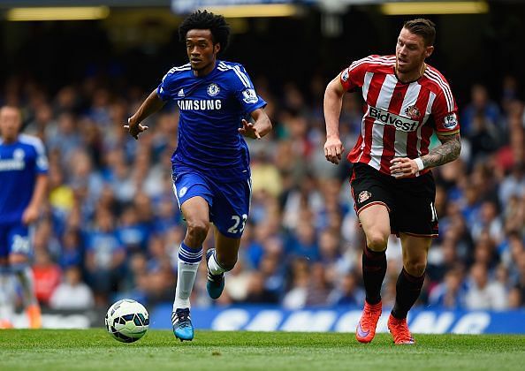Juan Cuadrado was barely used by Chelsea after his move in January 2015
